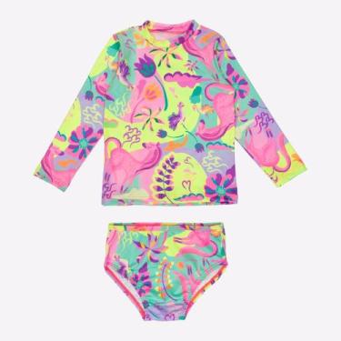 Imagem de Conjunto Menina ML Malha UV Neon Print - Catarinense, Unicórnio neon f