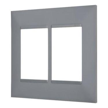 Imagem de Placa 3+3 Postos 4x4 Cinza Pial Plus+ Ref.618516cz - Legrand