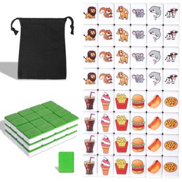 Imagem de Conjunto de blocos de Mahjong GRACIAS para 2 jogadores com 50 azulejos