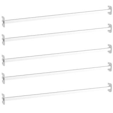 Imagem de Kit 5 Porta Gancheiras Gondola Fit 90Cm Tubo Quadrado Branco - Amapa