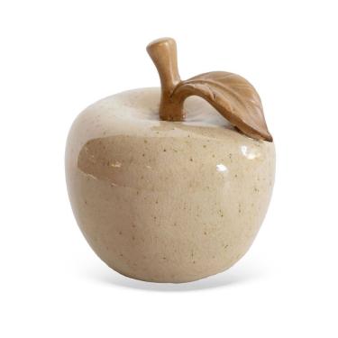 Imagem de Peça Decorativa Maçã em Cerâmica Bege 9,5cm CT00195 BTC