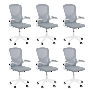 Imagem de Laraz, Kit 6 Cadeiras escritório rodizio office Bytes