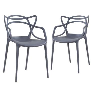 Imagem de Kit 2 Cadeiras Laráz Master Allegra de Jantar Cinza escuro - Laraz
