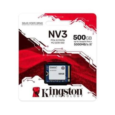 Imagem de SSD Kingston NV3, 500GB, M.2 2230, NVMe PCIe 4.0, Leitura 6.000 MB/s, Gravação 5.000 MB/s-Unissex
