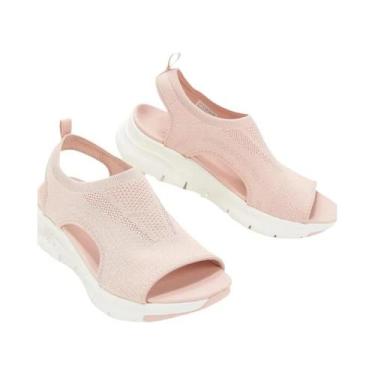 Imagem de Sandálias Femininas De Verão Em Malha Respirável, Slip-On, Com Platafo