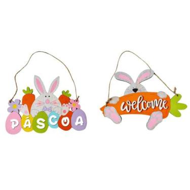 Imagem de Kit Placa Decorativa Páscoa Sortida 2un - 16 x 22 cm - Wincy Casa