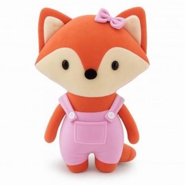 Imagem de Pelúcia Raposa 26cm Macia Presente Decoração Criança Infantil Cor Rosa