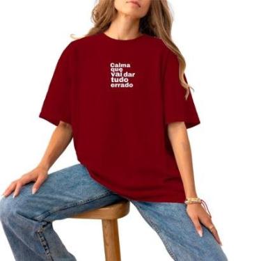 Imagem de Blusa Feminina Plus Size Casual 100% Algodão Basica Estampada Moda Slim Premium Calma White-Feminino