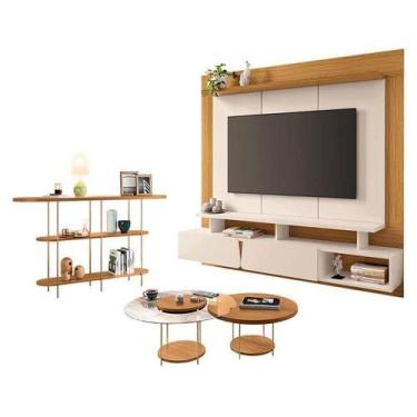Imagem de Home Suspenso Zenith Off White Cinamomo Com Kit Mesa De Centro Sky E A