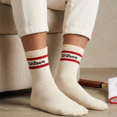 Imagem de Meia Cano Longo Wilson Retrô branco 39-44