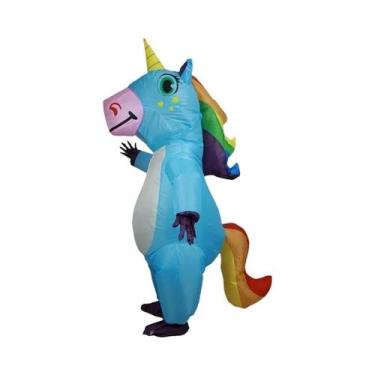 Imagem de Fantasia Inflável Colorida De Unicórnio Para Adultos Para Halloween E 