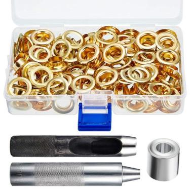 Imagem de Kit de ferramentas Grommet Eyelets Pangda 100 conjuntos com caixa de a