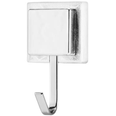 Imagem de Gancho Unitário com Adesivo Piatina Cromado para Organização em Aço e Plástico com Fixação Adesiva para Cozinhas