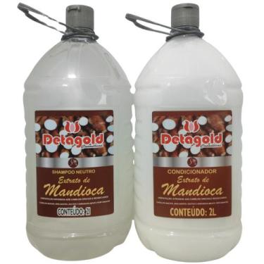 Imagem de KIT Shampoo + Condicionador Profissional Para Salão de Mandioca Detago