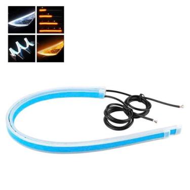 Imagem de Fita Farol Led Seta Par Carro Moto Automotivo Adesivo Flexivel Ilumina