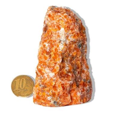 Imagem de 01 Calcita Laranja Pé Serrado 7 a 12cm 200 a 300g - Tipo B - Cristaisd