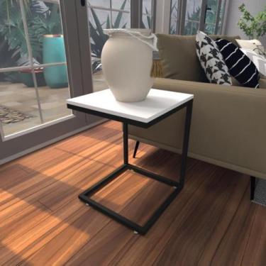 Imagem de Mesa Lateral Branca Aparador De Sofa Sala Mesa Lateral Cama - BeB