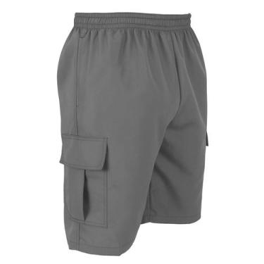 Imagem de Bermuda Cargo Masculina de Tactel 5 Bolsos - Repelique, Cinza, G