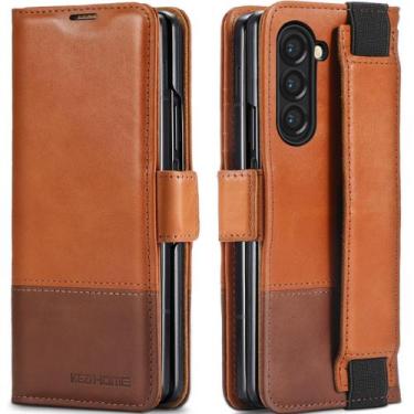 Imagem de Capa de telefone KeziHome, carteira de couro genuíno Samsung Z Fold 6