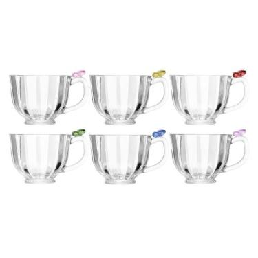 Imagem de Xicara de cafe fairy butterfly 80ml sortida cristal lyor