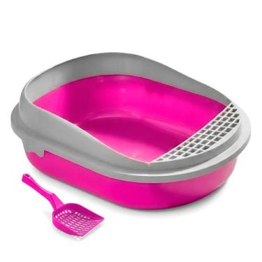 Imagem de Kit Caixa De Areia Com Pá Higiênica Para Gatinhos Smart Toalete Com Bo