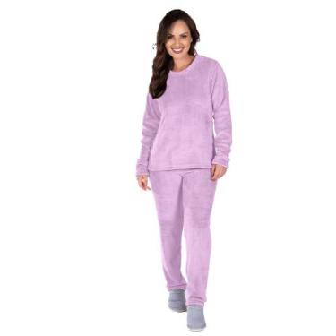 Imagem de Pijama Soft Feminino Inverno Longo Adulto Fleece Básico - Victory, P, 