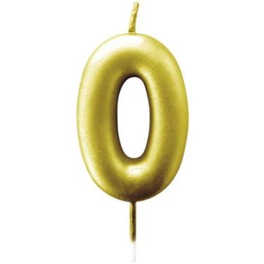 Imagem de Vela para Aniversario N.00 Ouro Metalizada 6CM CX.C/12 - Make+