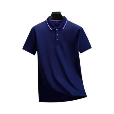Imagem de Camisa Polo Masculina Casual De Manga Curta Em Cor Sólida, Moda De Ver