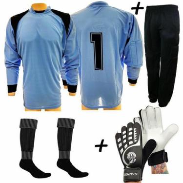 Imagem de Conjunto 1Camisa 1Calca 1Meia 1Luva Goleiro clst - TRB, G