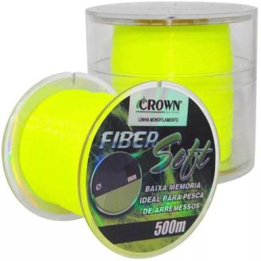 Imagem de Linha de Pesca Crown Fiber Soft Monofilamento Amarelo 0,37mm 27Lbs 500