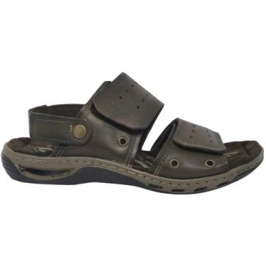 Imagem de Sandalia Papete Masculino Casual Couro Amortech Pegada 131668, Cravo, 