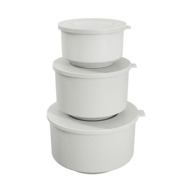 Imagem de Conjunto Pote Hoop 3pcs 19 Cm em Polipropileno Branco Coza 99262/1007