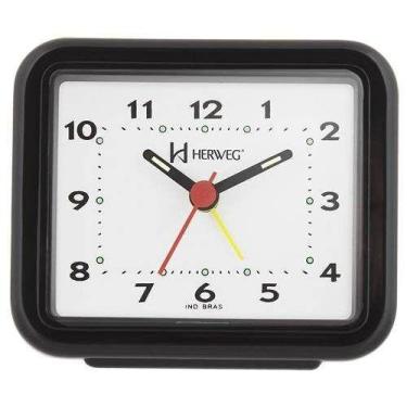Imagem de Relógio Despertador Herweg Decorativo 2612 034, Preto