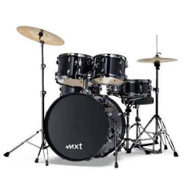 Imagem de Bateria Acústica Completa Mxt Mb120p Com Pratos E Banco