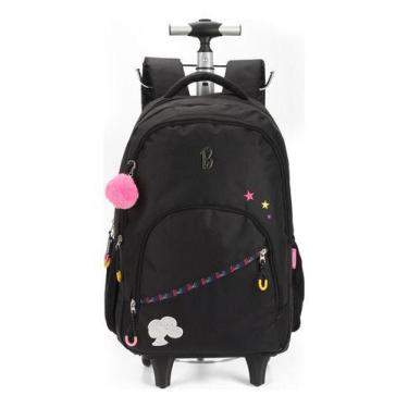 Imagem de Mochila Escolar Infantil/juvenil De Rodinhas Barbie Preta