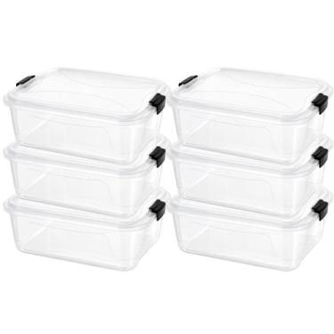 Imagem de Kit 12 Caixas 10 Litros Organizadoras Multiuso Tampa Trava Bpa Cozinha