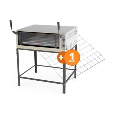 Imagem de Kit Forno Lastro Refratário Elétrico Progás PRPE-900 G2 Inox com Grade Extra 220V