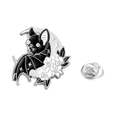 Imagem de Conjunto De Broches De Morcego Preto Para Halloween, 4 Peças, Pins De 