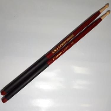 Imagem de Baqueta Liverpool Premium Color Vermelho 7A Marfim Ponta Madeira Grip 