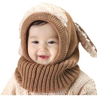 Imagem de Touca Gorro Cachecol Bebê Infantil Cobre Orelhas Marrom - Importado