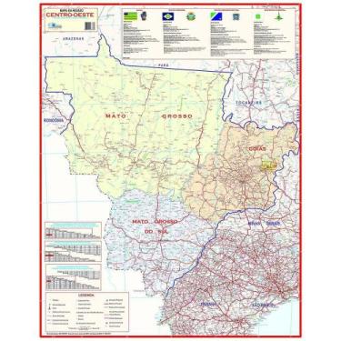 Imagem de Mapa do Brasil Região Centro Oeste Turístico Rodoviário - Multimapas