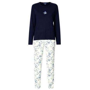 Imagem de Pijama Longo Malwee 1000134464 Feminino Estampado Malha Viscose T. P/X