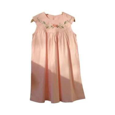 Imagem de Vestido Sem Mangas com Bordado de Flores, Estilo Casual e Campestre, p