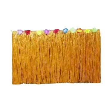 Imagem de Saia De Mesa De Palha Tropical Havaiana Para Decoração De Festas, Casa