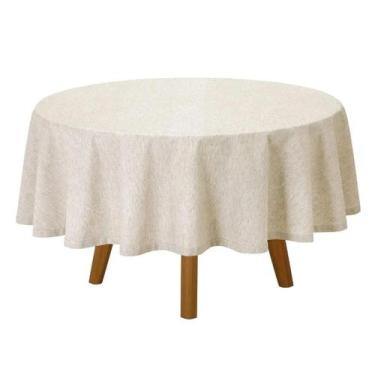 Imagem de Toalha de mesa redonda linhares liso natural - Dohler, 2,00m