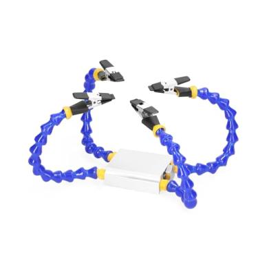 Imagem de HUIOP Braço Flexível,Bancadas Torno de Mesa com Braço Flexível Grampo de Liga de Alumínio Soldadura Suporte de Ferro Placa de Circuito Impresso Soldagem Reparos Clipe Universal Auxiliar Ferramenta de