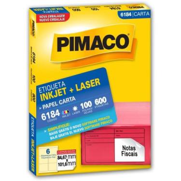 Imagem de Etiqueta Carta 6184 100 Folhas 84,67 X 101,6 MM INKJET + Laser Caixa c