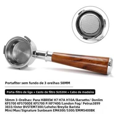Imagem de Portafiltro Sem Fundo De 58mm Para Máquinas De Café Hibrew H7 H7a H10a