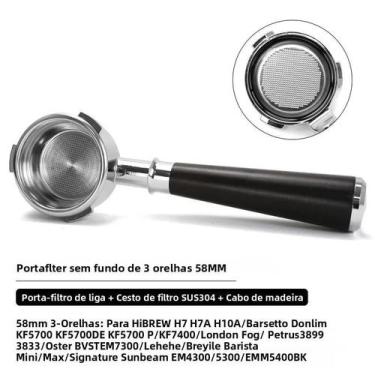Imagem de Portafiltro Sem Fundo De 58mm Para Máquinas De Café Hibrew H7 H7a H10a