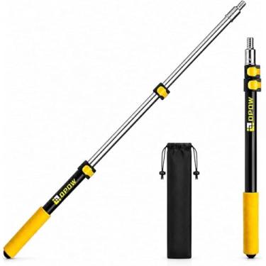 Imagem de Bastão de extensão telescópica de 5 a 90 cm, haste telescópica multiuso longa com ponta de metal universal torcida, leve, mas resistente, extensível para limpeza de alta casa, poeira e pintura